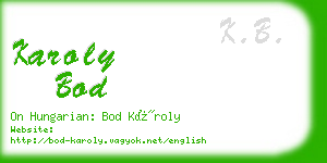 karoly bod business card